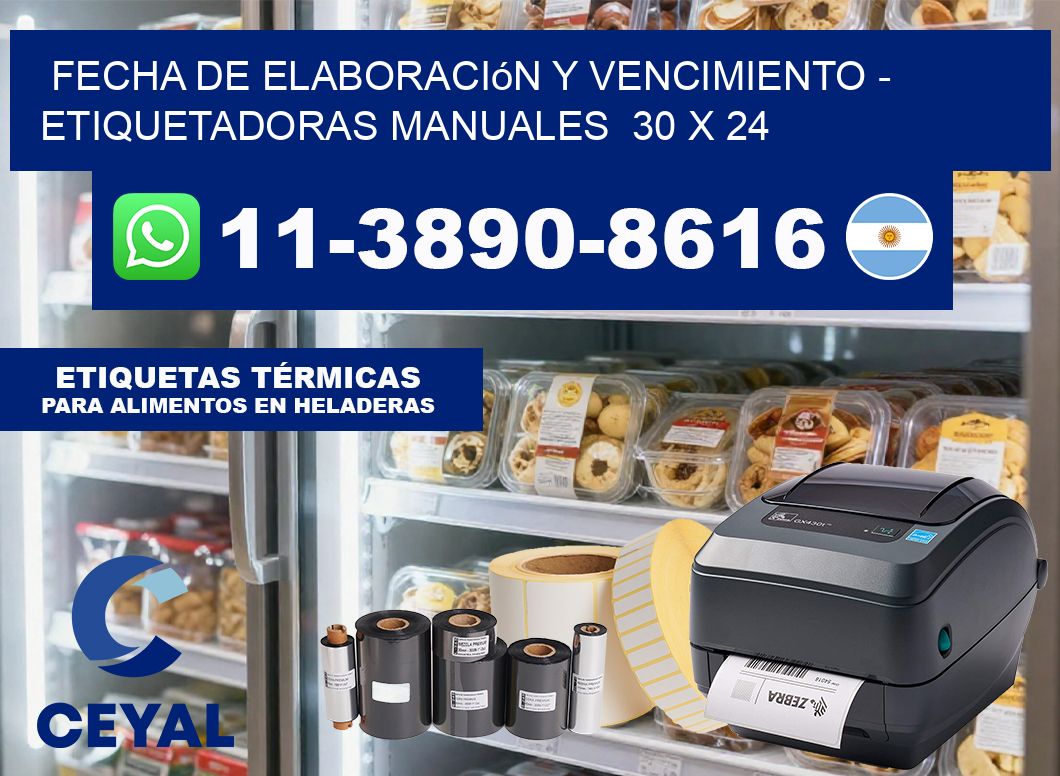 fecha de elaboración y vencimiento – Etiquetadoras Manuales  30 x 24