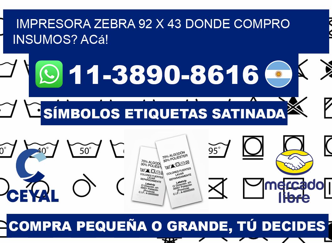 impresora zebra 92 x 43 Donde compro insumos? Acá!