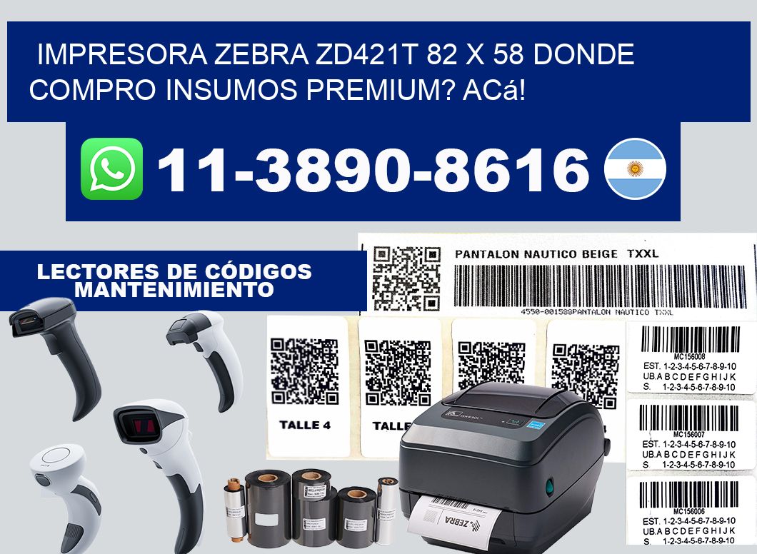 impresora zebra zd421t 82 x 58 Donde compro insumos premium? Acá!