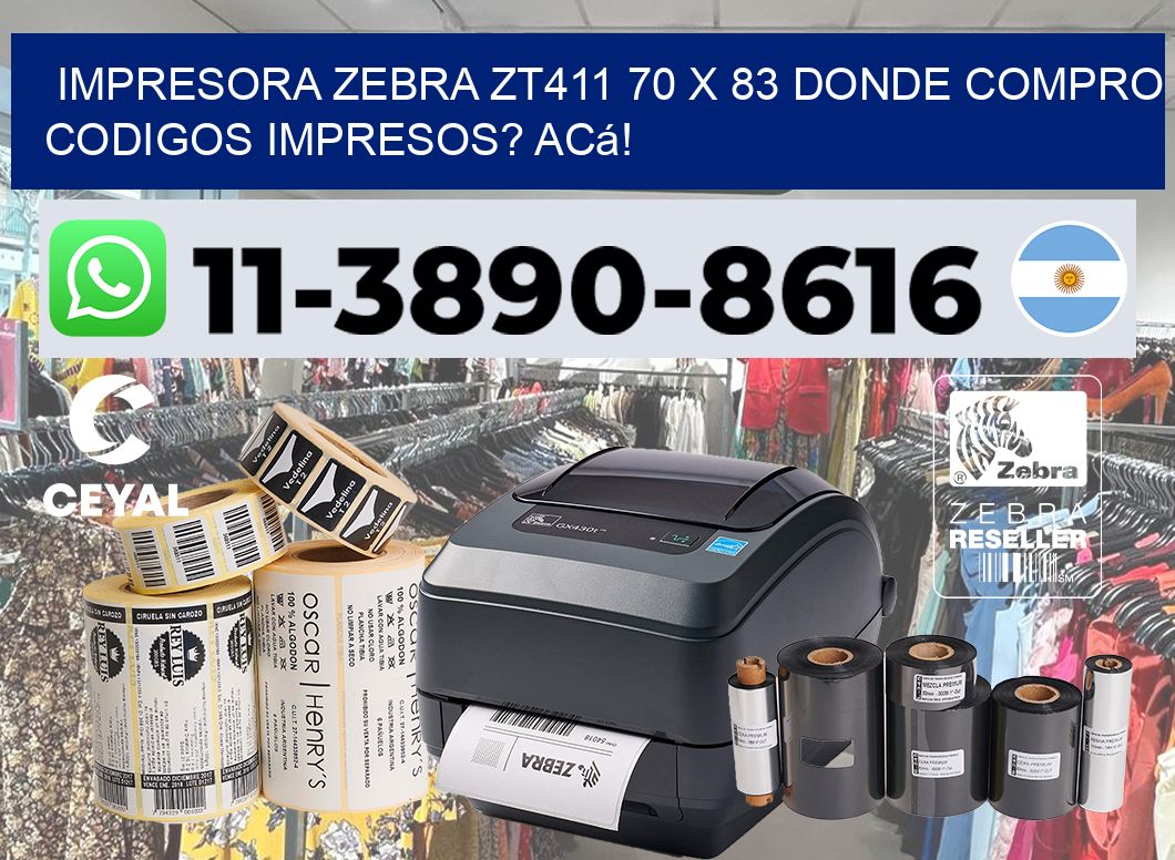impresora zebra zt411 70 x 83 Donde compro codigos impresos? Acá!