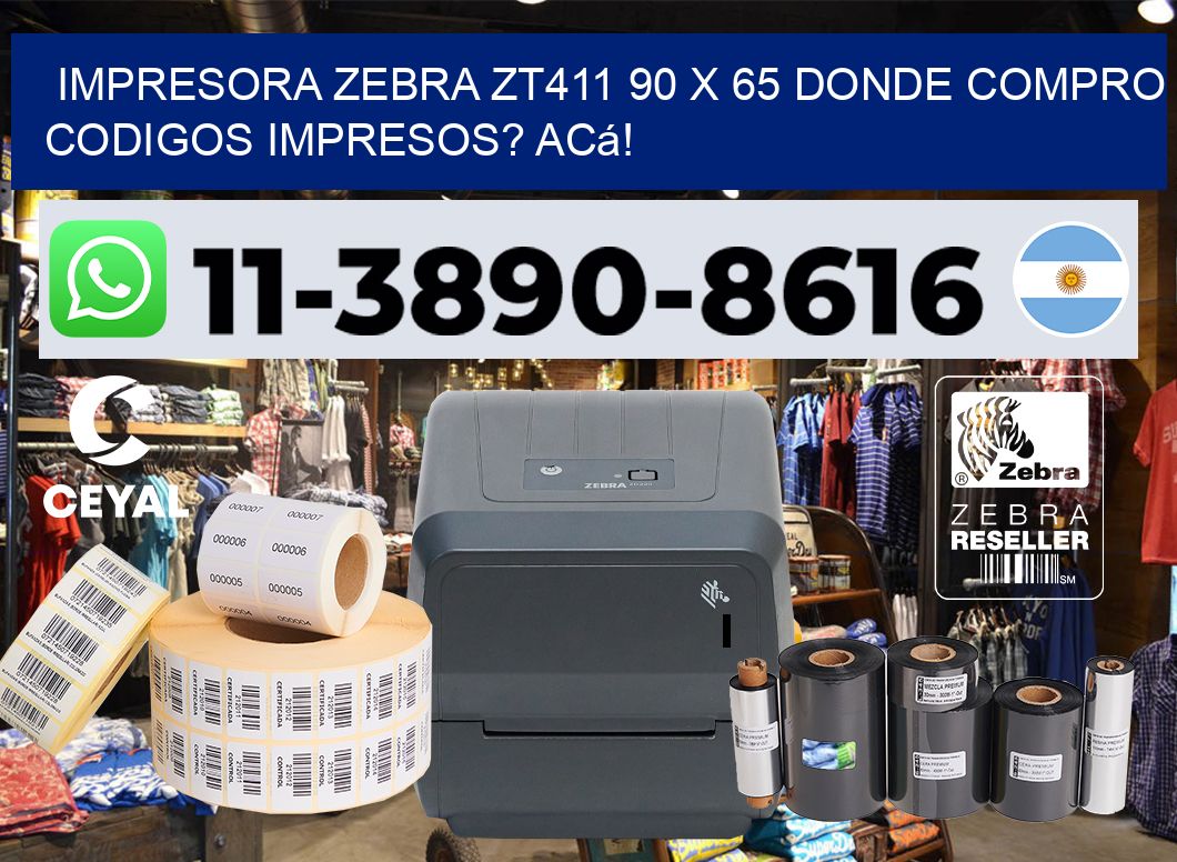 impresora zebra zt411 90 x 65 Donde compro codigos impresos? Acá!