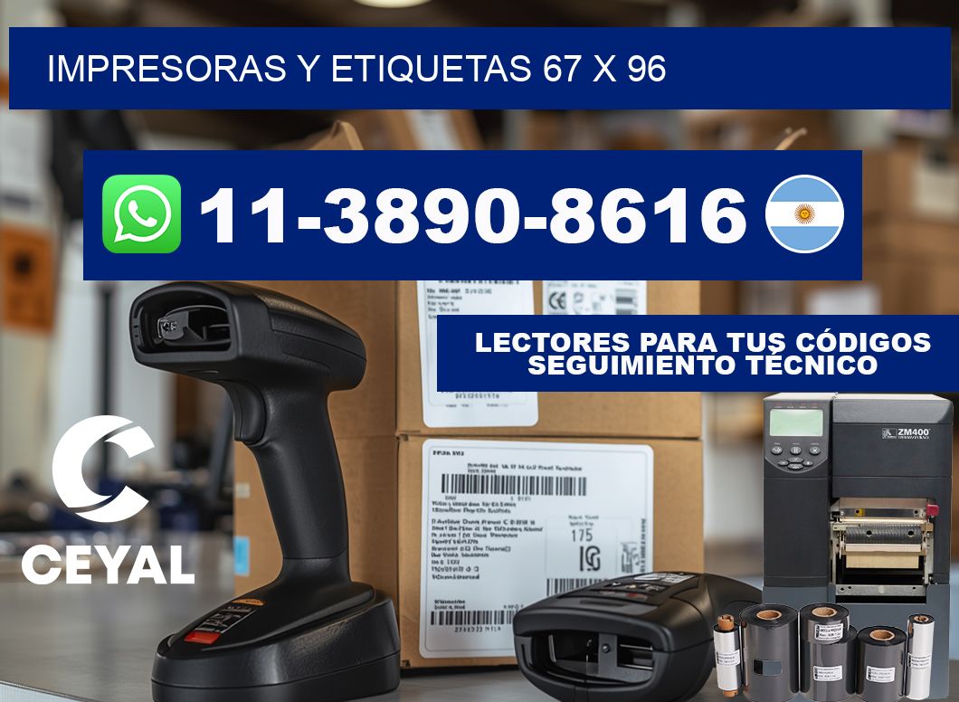 impresoras y etiquetas 67 x 96