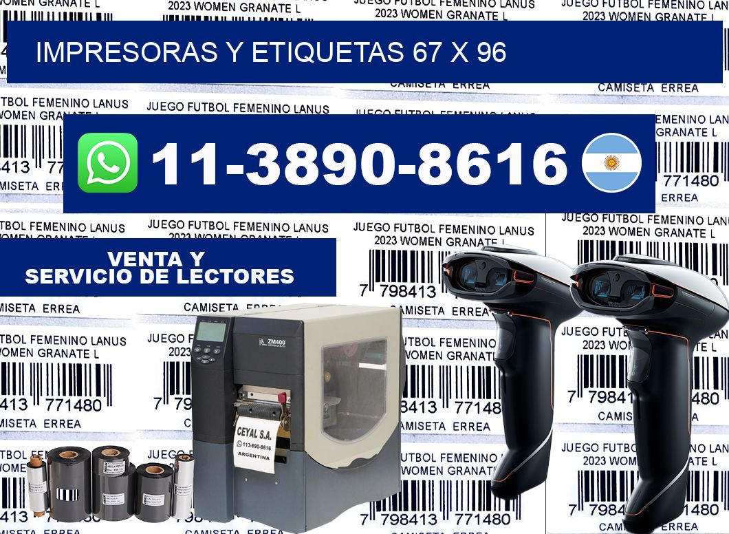 impresoras y etiquetas 67 x 96