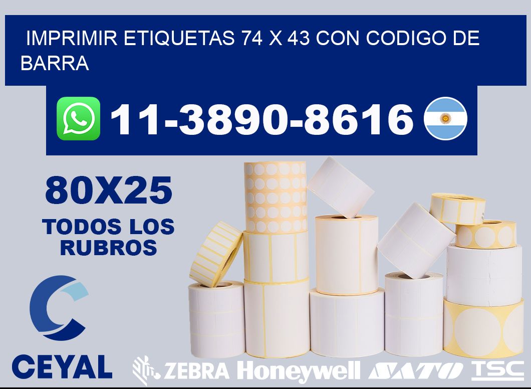 imprimir etiquetas 74 x 43 con codigo de barra
