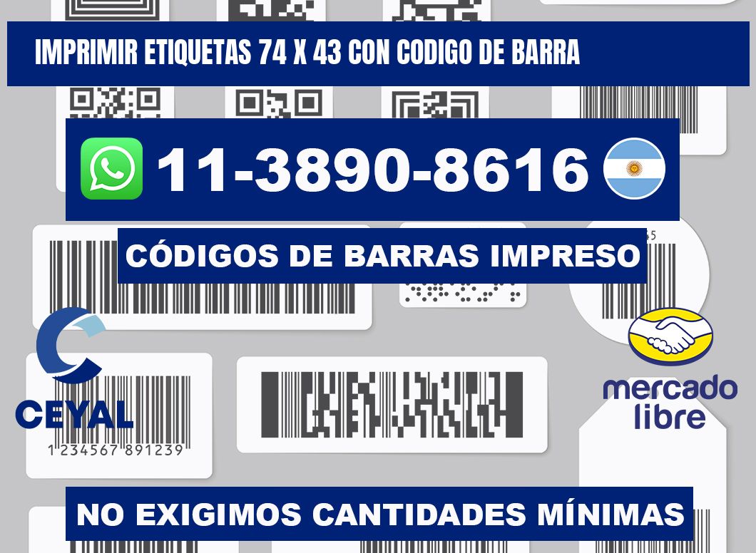 imprimir etiquetas 74 x 43 con codigo de barra