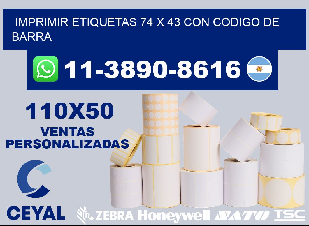 imprimir etiquetas 74 x 43 con codigo de barra