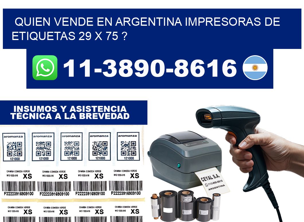 quien vende en argentina impresoras de etiquetas 29 x 75 ?