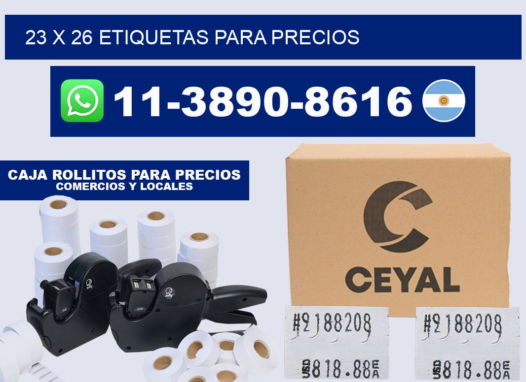 23 x 26 etiquetas para precios