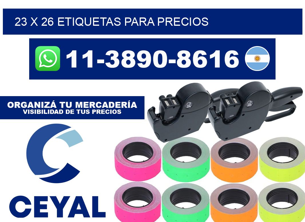 23 x 26 etiquetas para precios