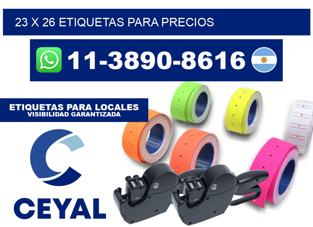 23 x 26 etiquetas para precios
