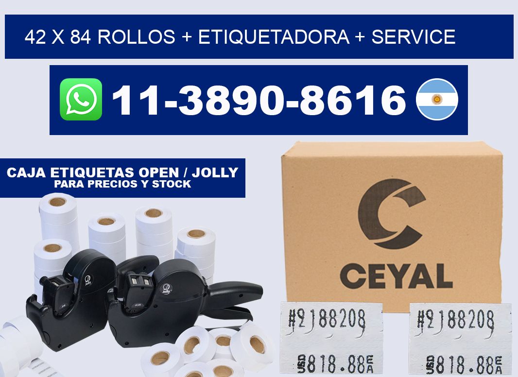 42 x 84 rollos + etiquetadora + service