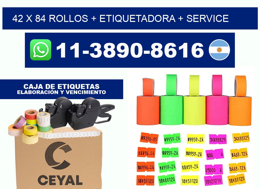 42 x 84 rollos + etiquetadora + service
