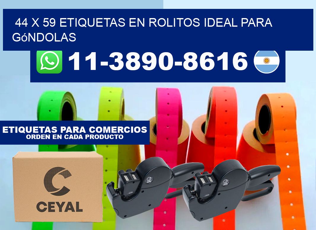 44 x 59 etiquetas en rolitos ideal para góndolas