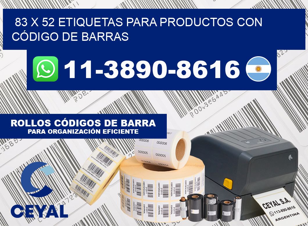 83 x 52 ETIQUETAS PARA PRODUCTOS CON CÓDIGO DE BARRAS