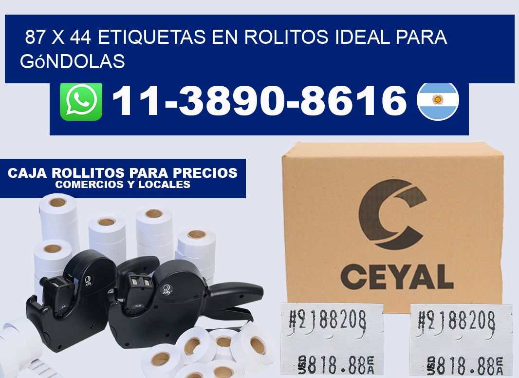 87 x 44 etiquetas en rolitos ideal para góndolas