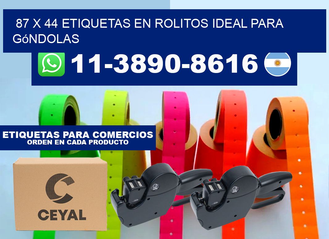 87 x 44 etiquetas en rolitos ideal para góndolas