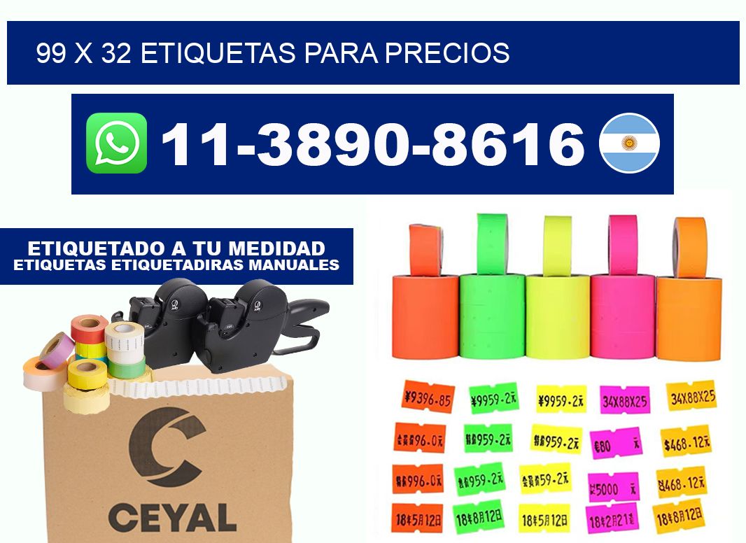99 x 32 etiquetas para precios