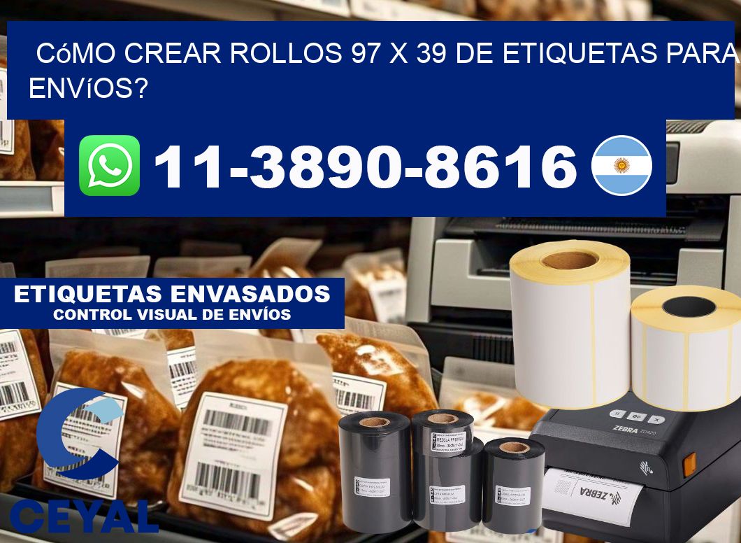 Cómo crear rollos 97 x 39 de etiquetas para envíos?