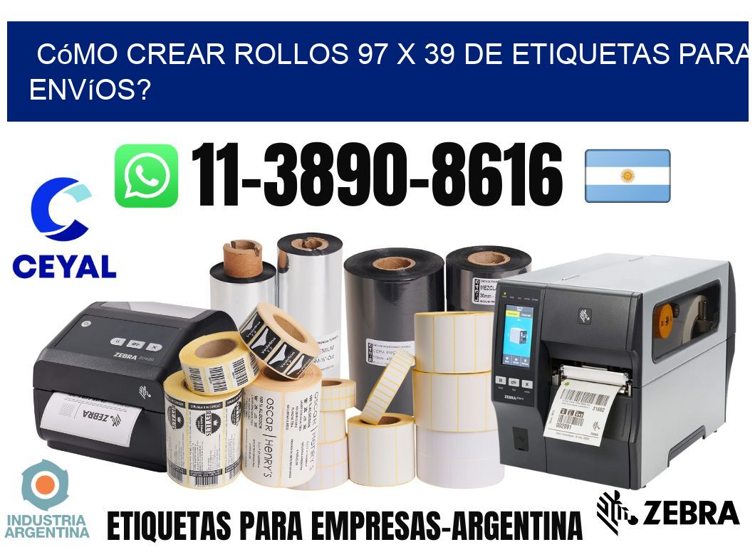 Cómo crear rollos 97 x 39 de etiquetas para envíos?