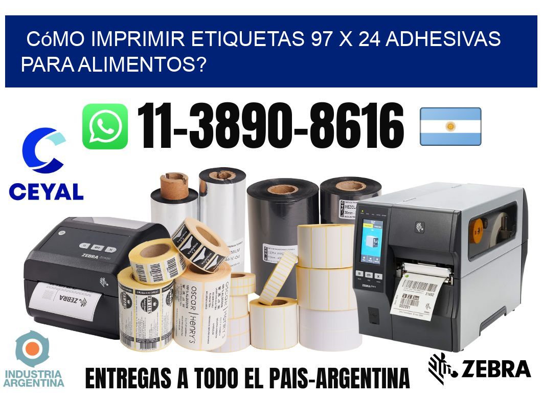 Cómo imprimir etiquetas 97 x 24 adhesivas para alimentos?