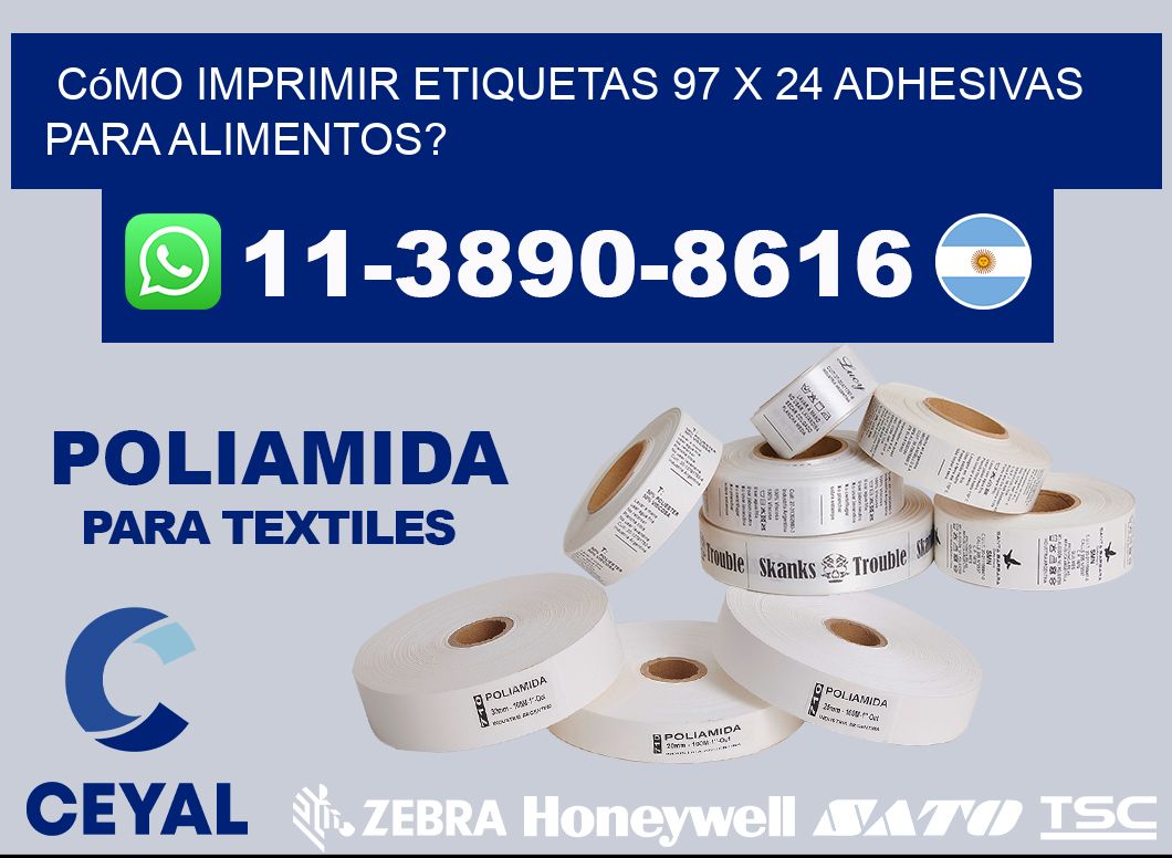 Cómo imprimir etiquetas 97 x 24 adhesivas para alimentos?