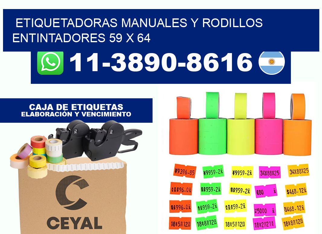 Etiquetadoras manuales y rodillos entintadores 59 x 64