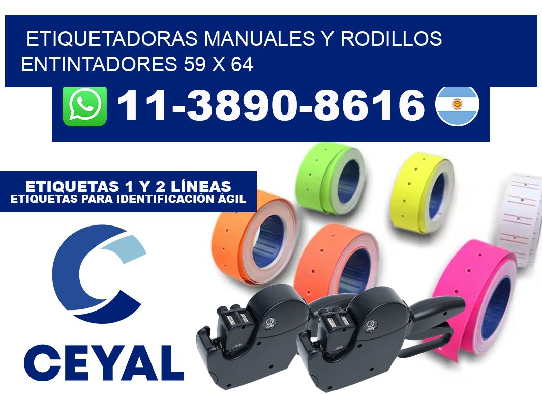 Etiquetadoras manuales y rodillos entintadores 59 x 64