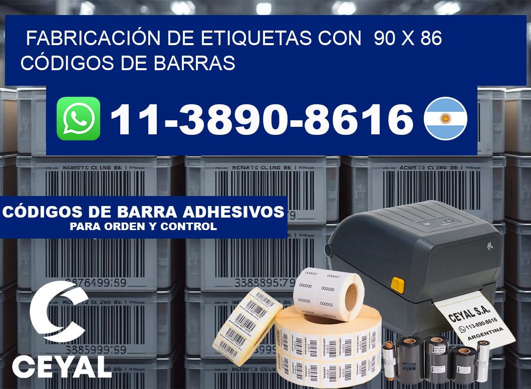 FABRICACIÓN DE ETIQUETAS CON  90 x 86 CÓDIGOS DE BARRAS