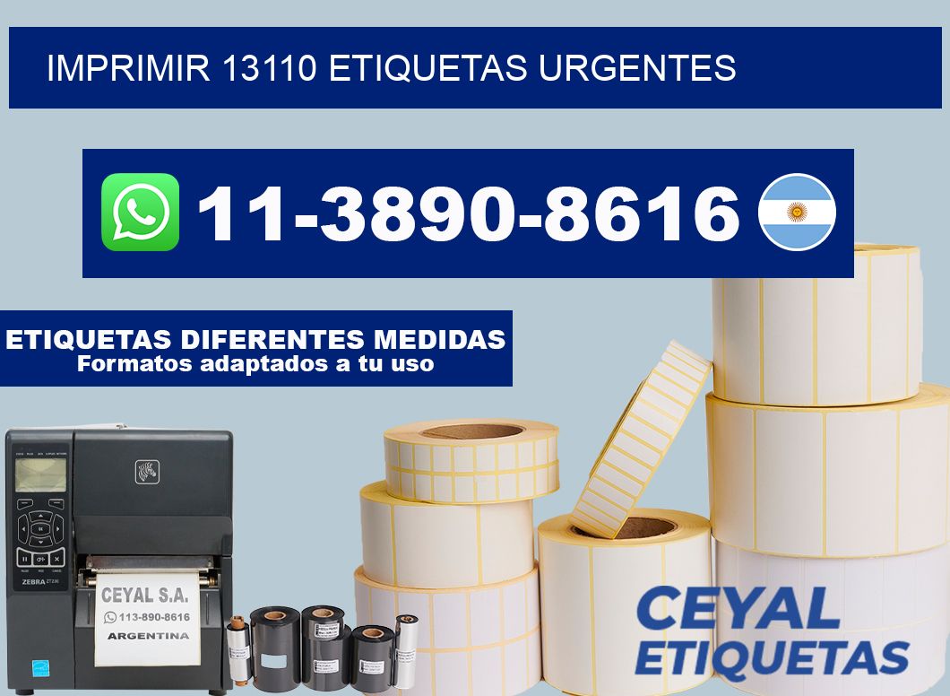IMPRIMIR 13110 ETIQUETAS URGENTES