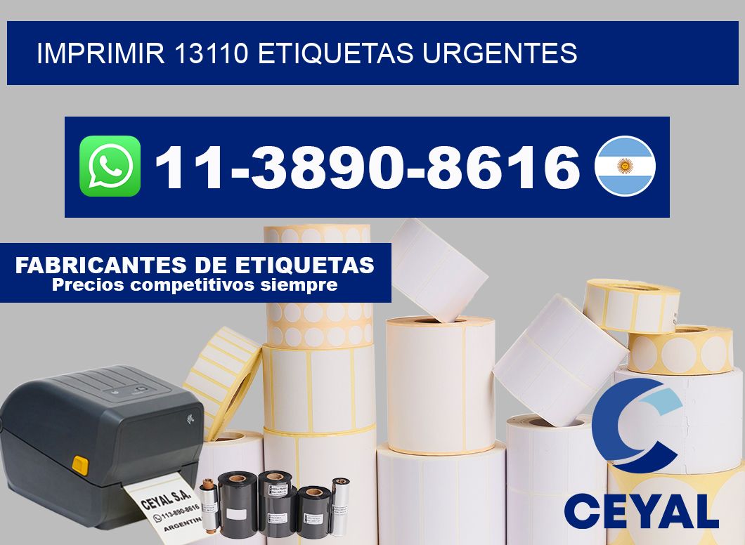 IMPRIMIR 13110 ETIQUETAS URGENTES