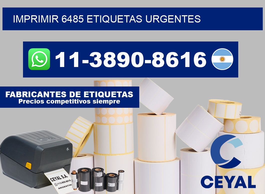 IMPRIMIR 6485 ETIQUETAS URGENTES