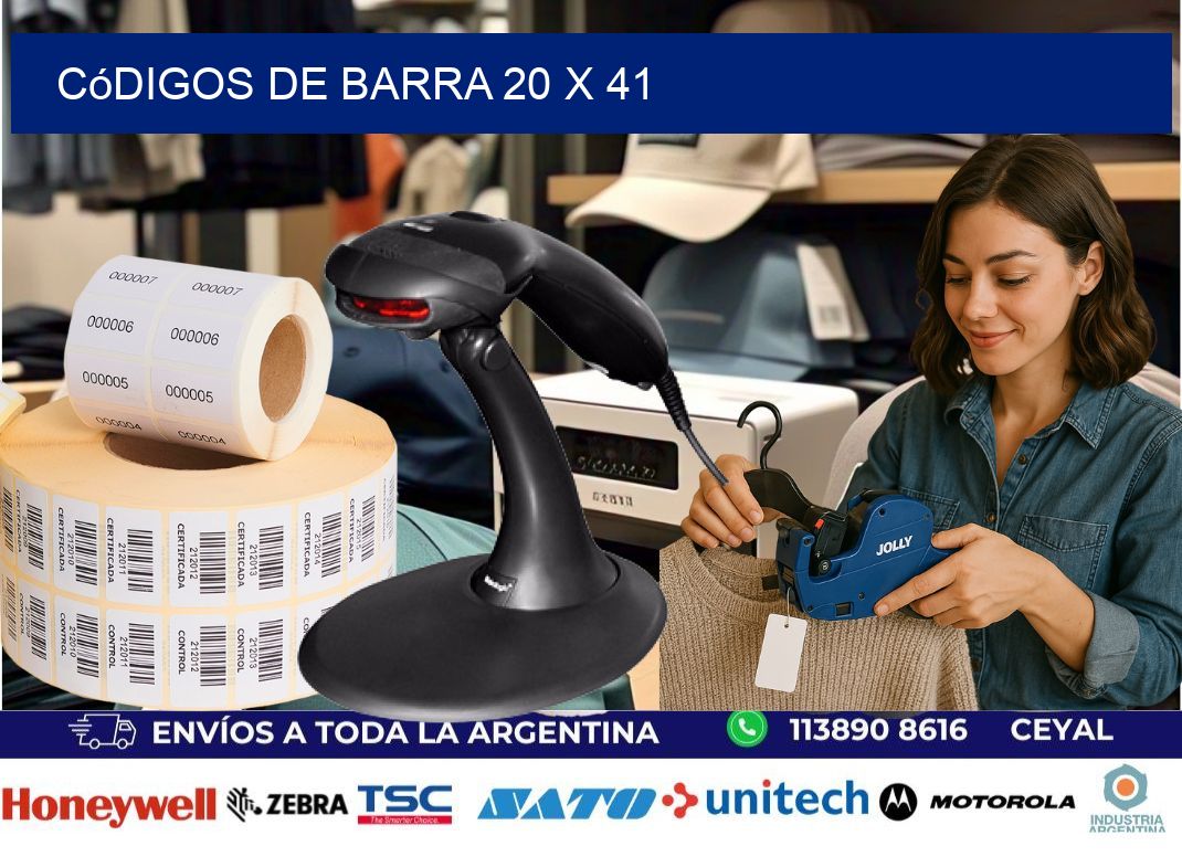 códigos de barra 20 x 41