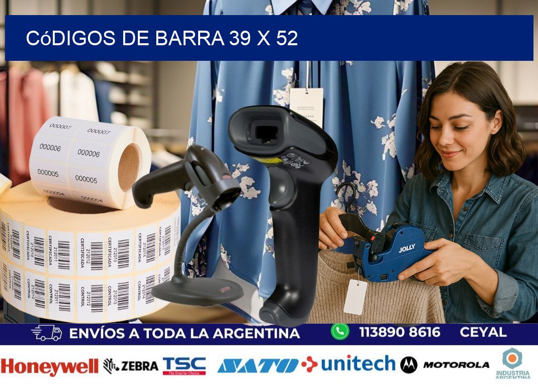 códigos de barra 39 x 52