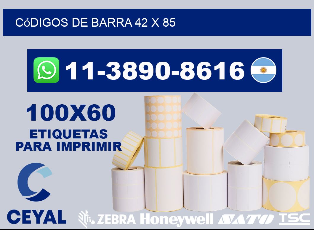 códigos de barra 42 x 85