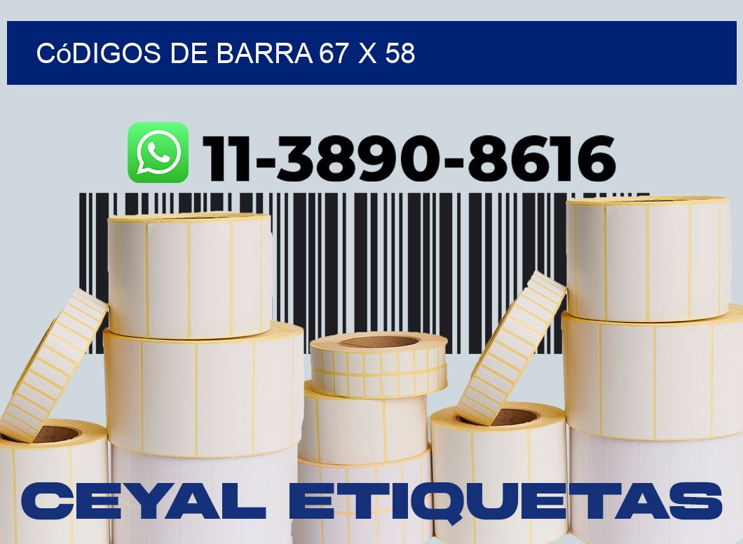 códigos de barra 67 x 58