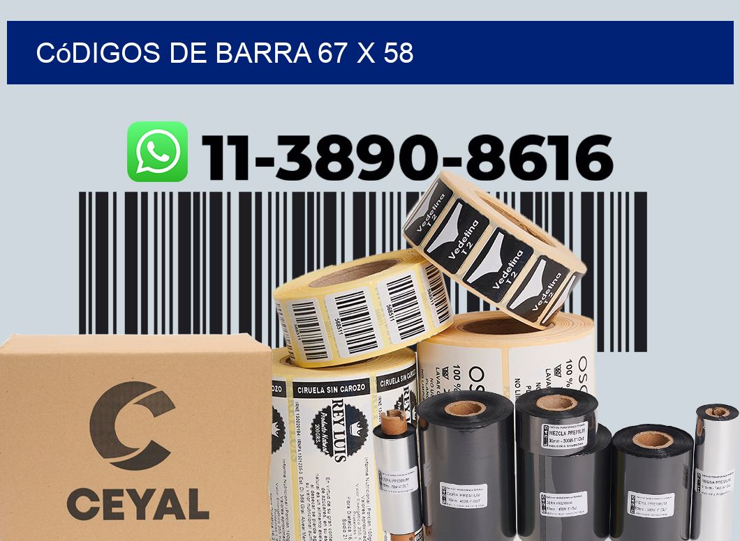 códigos de barra 67 x 58