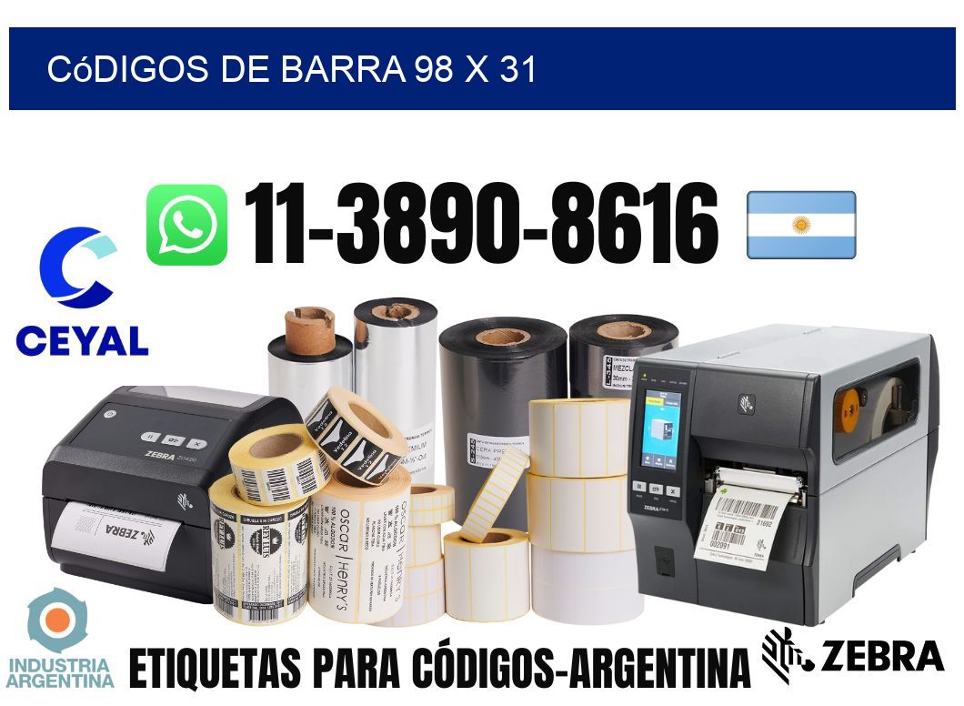códigos de barra 98 x 31