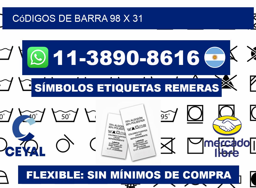 códigos de barra 98 x 31