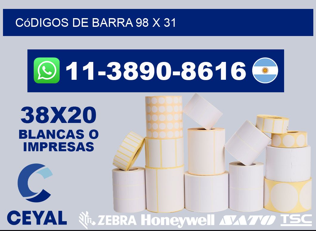 códigos de barra 98 x 31