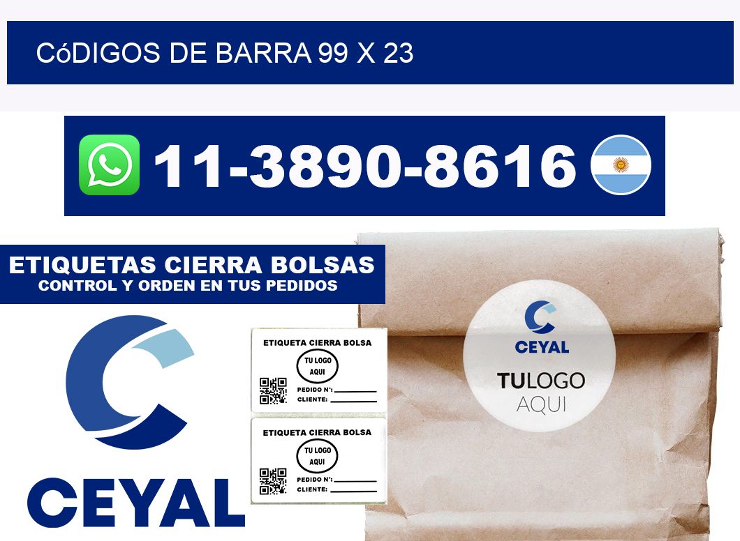 códigos de barra 99 x 23