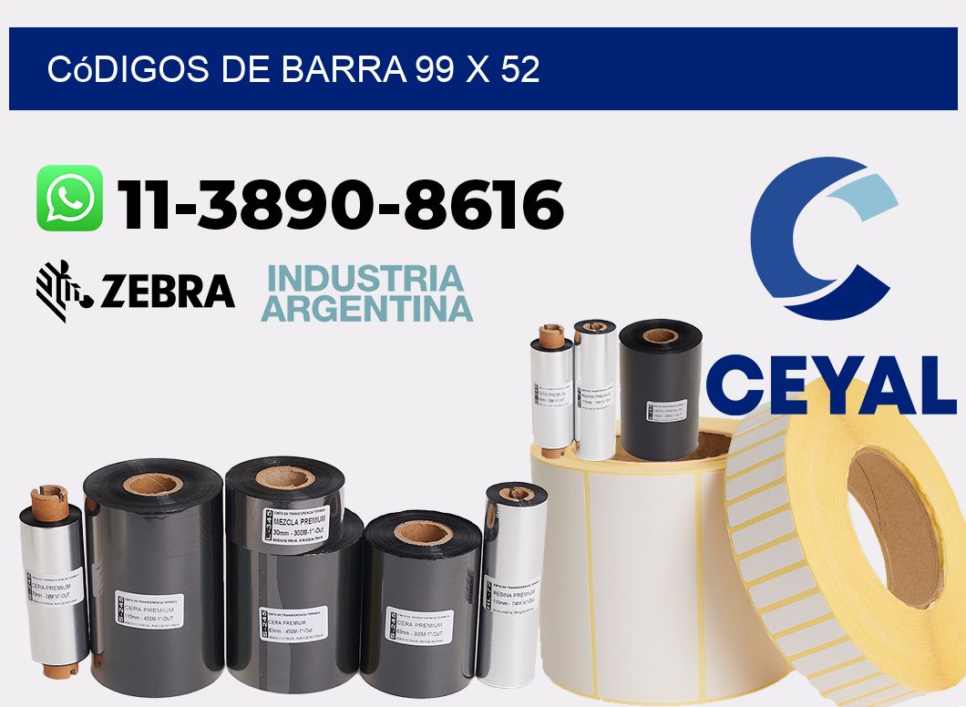 códigos de barra 99 x 52