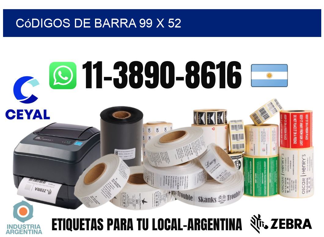 códigos de barra 99 x 52