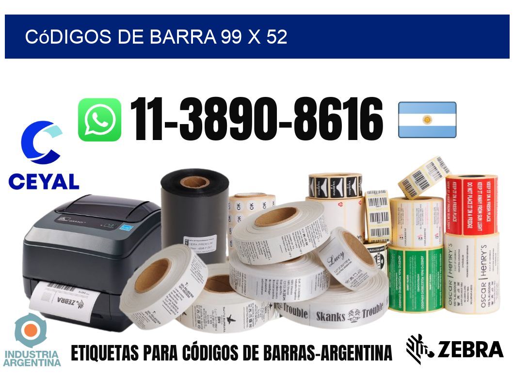 códigos de barra 99 x 52