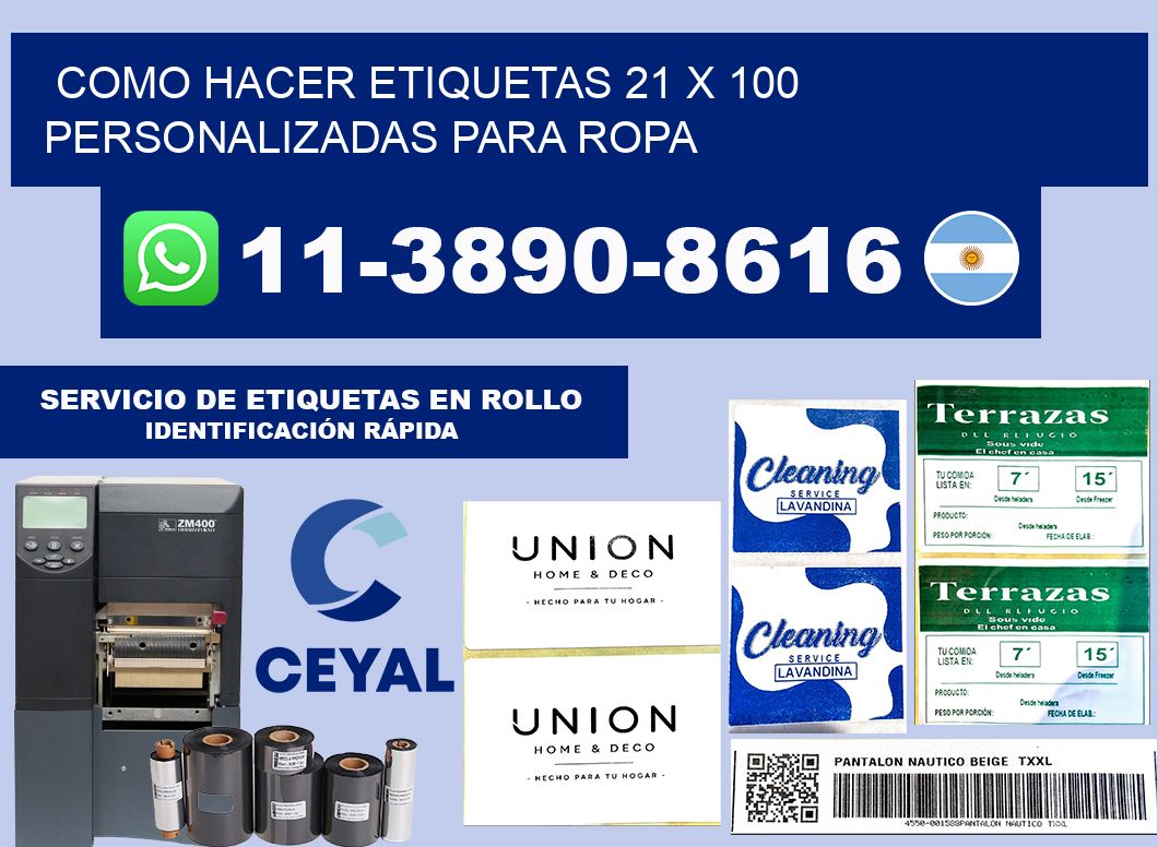 como hacer etiquetas 21 x 100 personalizadas para ropa