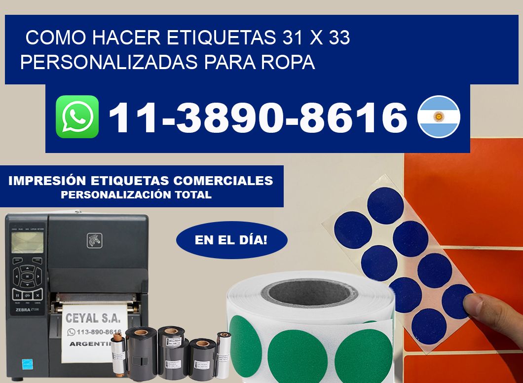 como hacer etiquetas 31 x 33 personalizadas para ropa