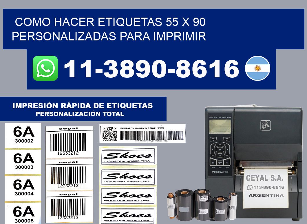 como hacer etiquetas 55 x 90 personalizadas para imprimir