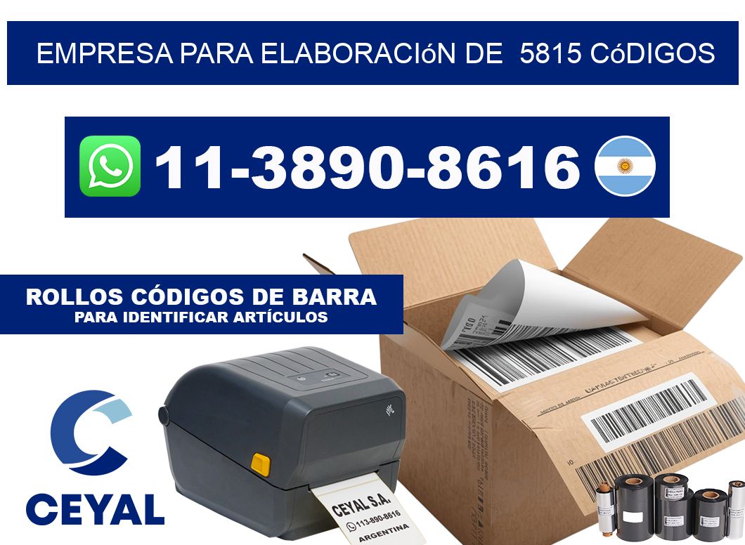 empresa para elaboración de  5815 códigos