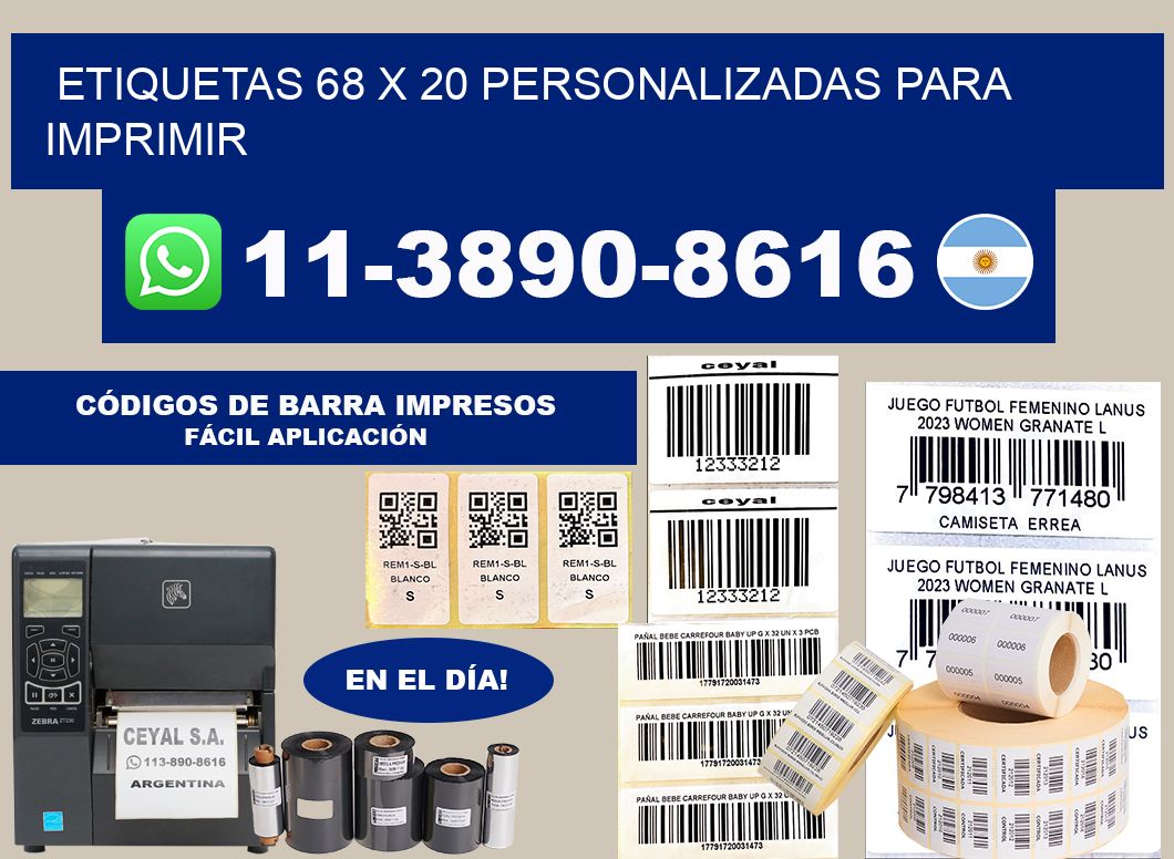 etiquetas 68 x 20 personalizadas para imprimir