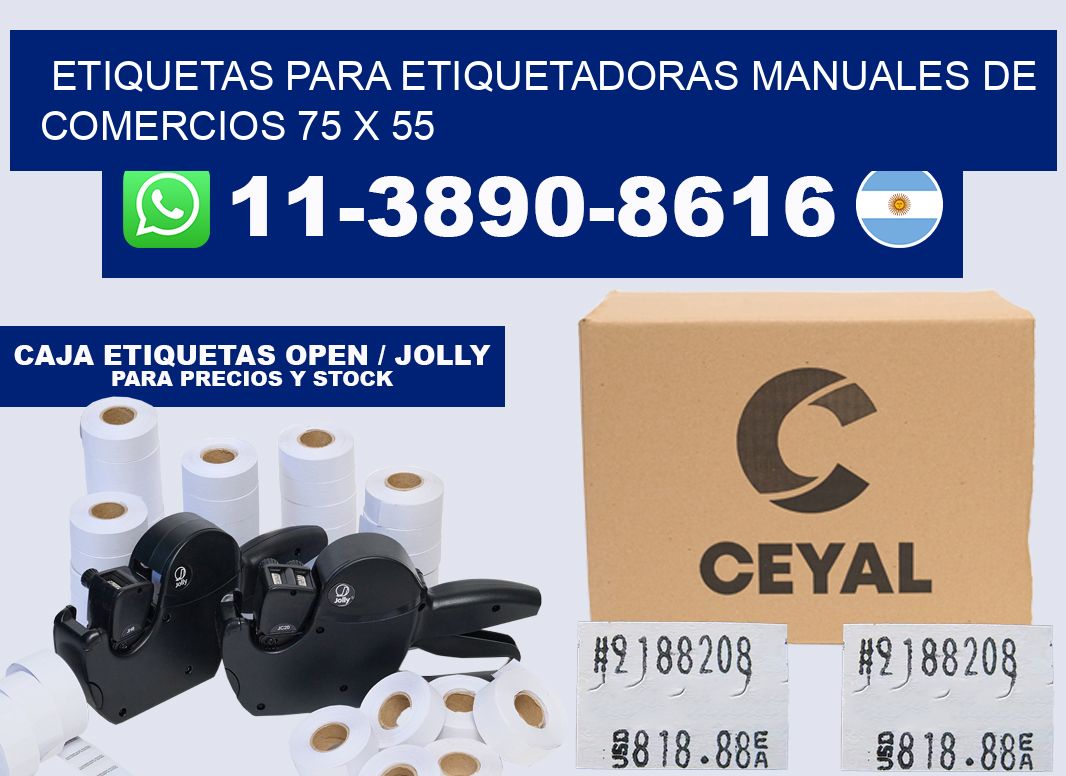 etiquetas para etiquetadoras manuales de comercios 75 x 55
