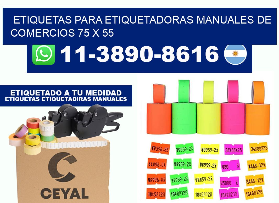 etiquetas para etiquetadoras manuales de comercios 75 x 55